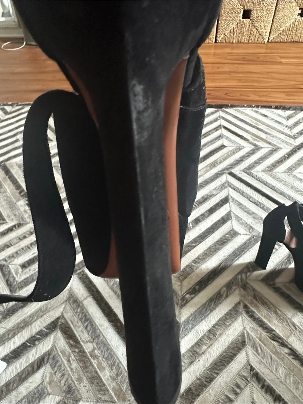 Alaia Black Suede Platform Slingback Heels/ Suede D'Orsay Pumps